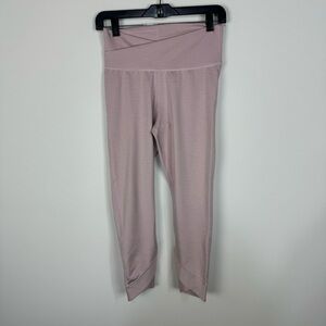 Nike Dri Fit Size Medium Crossover Waist Crop Leggings Light Pink athletic